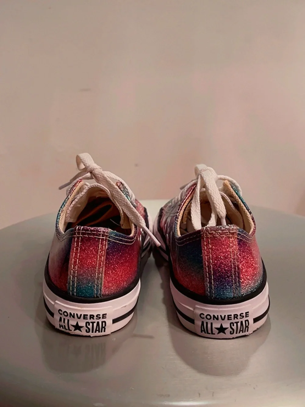 Converse Chuck Taylor All Star Low Glitter Rainbow Sneakers Youth Size 1